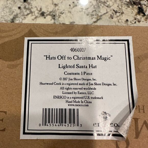 Heartwood Creek by Jim Shore LED Lighted 2017 Christmas Santa Hat 4060107 - Picture 4 of 11